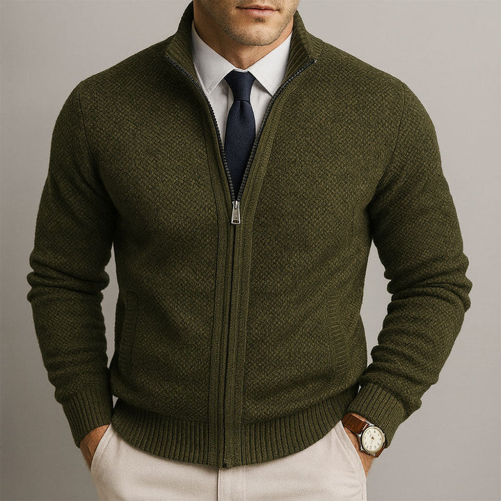 Claude | Cardigan Zippé En Laine Mérinos