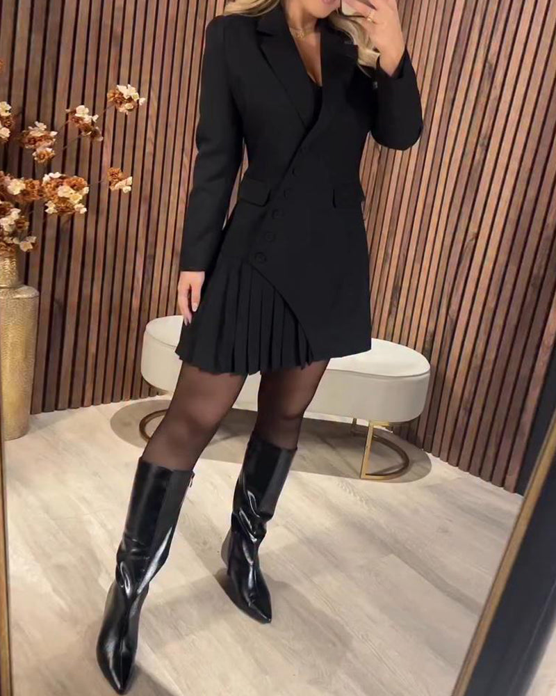 Romy | Robe Unie À Revers Et Style Tailleur