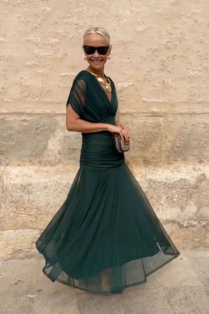 Louise | Robe Maxi Élégante Col V