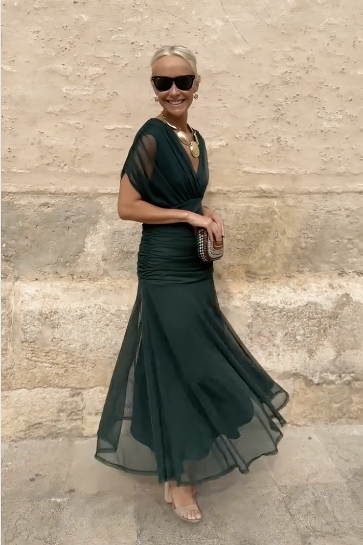 Louise | Robe Maxi Élégante Col V