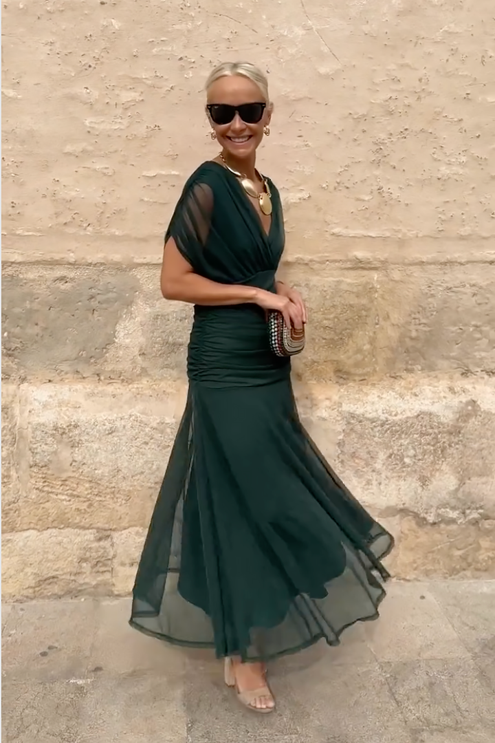 Louise | Robe Maxi Élégante Col V