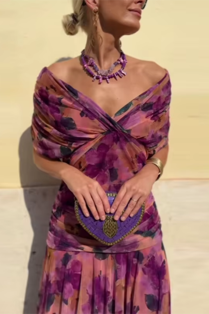 Louise | Robe Maxi Élégante Col V