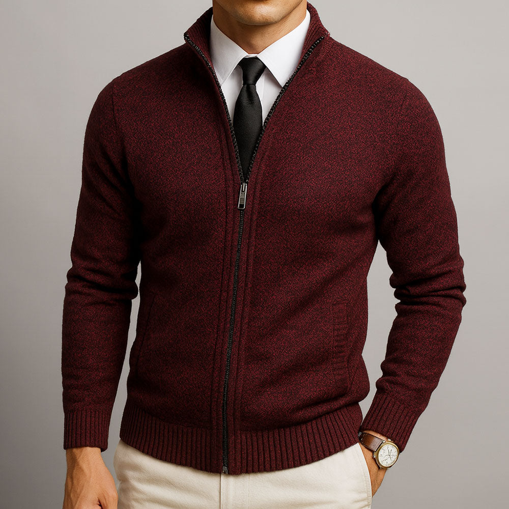 Claude | Cardigan Zippé En Laine Mérinos