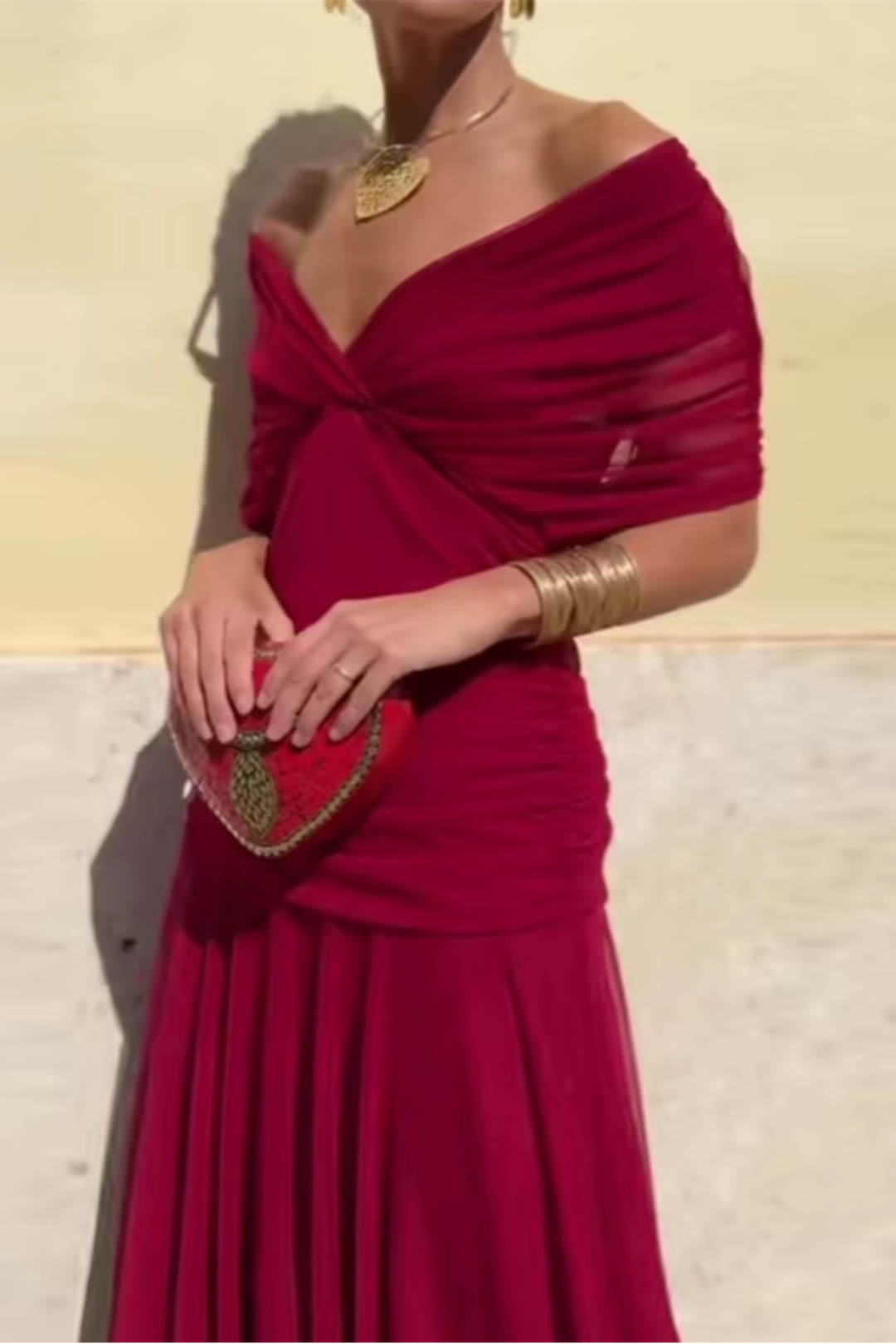 Louise | Robe Maxi Élégante Col V