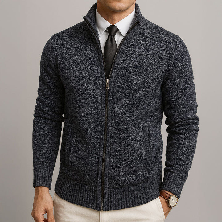 Claude | Cardigan Zippé En Laine Mérinos