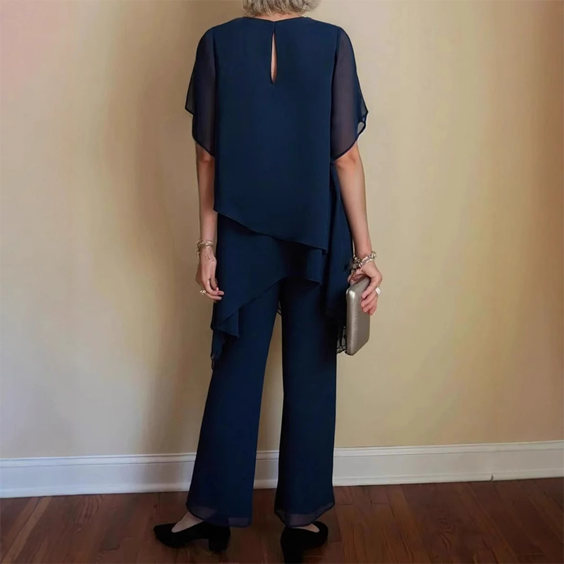 Ensemble femme : top asymétrique & pantalon large