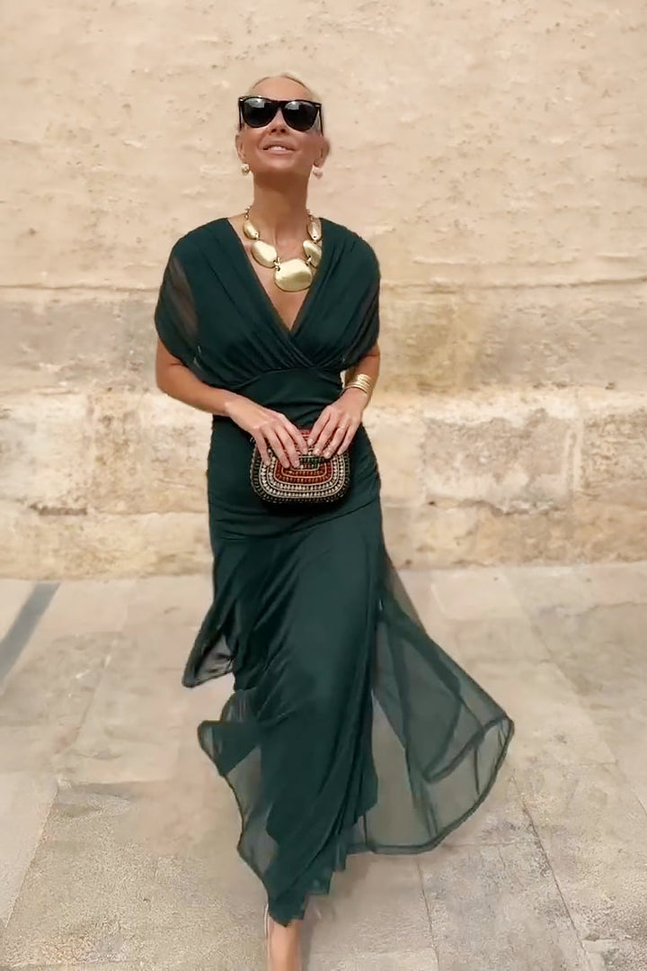 Louise | Robe Maxi Élégante Col V
