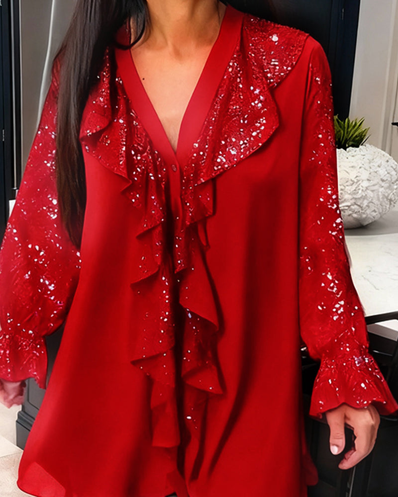 Fleur | Blouses Amples Unies À Volants
