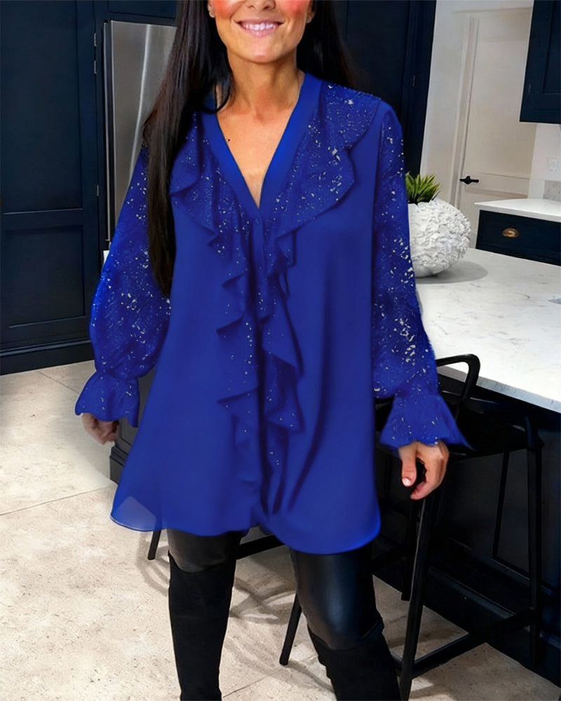 Fleur | Blouses Amples Unies À Volants