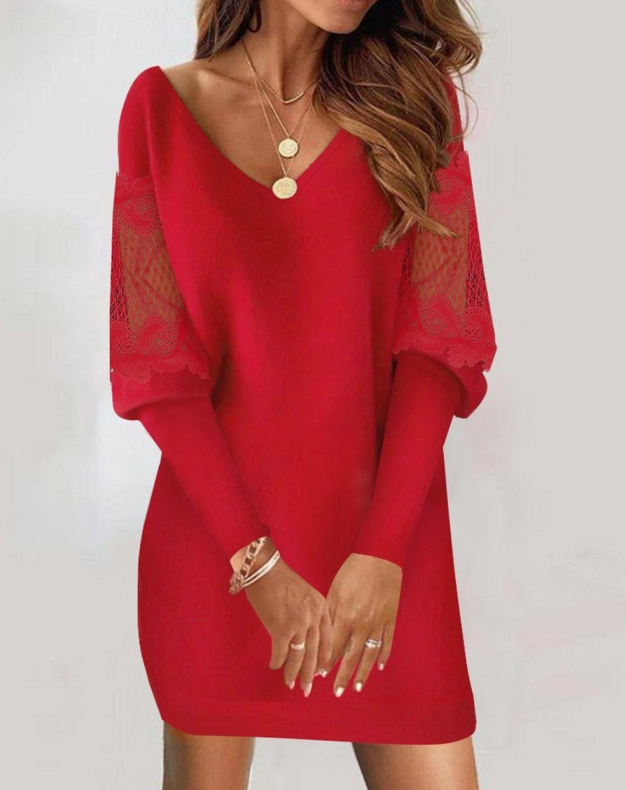 Noémie | Robe femme dentelle col V