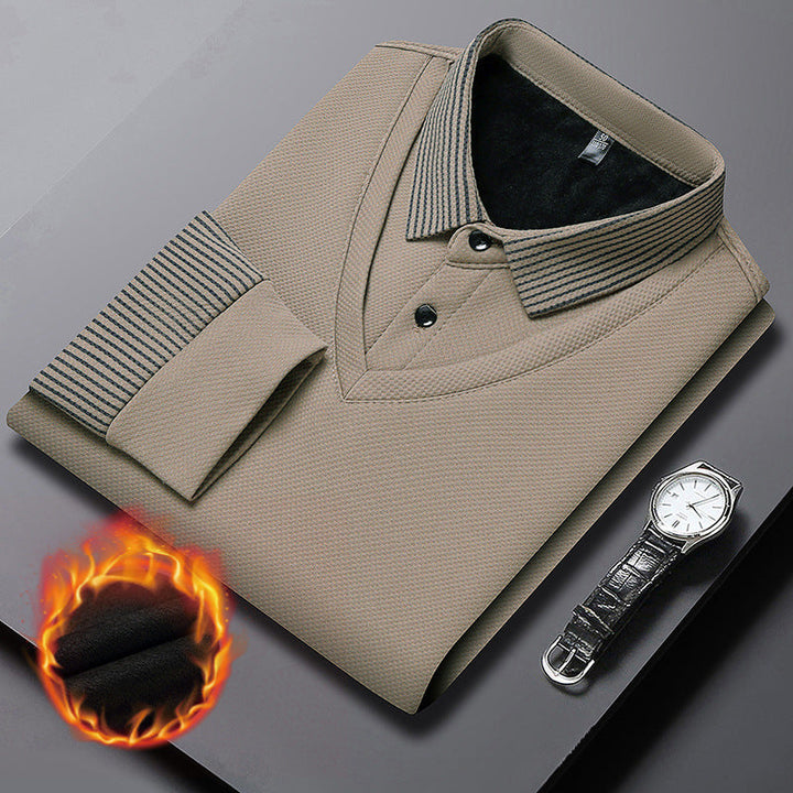 Ethan | Chemise à col rayé – ensemble 2 pièces coton confortable