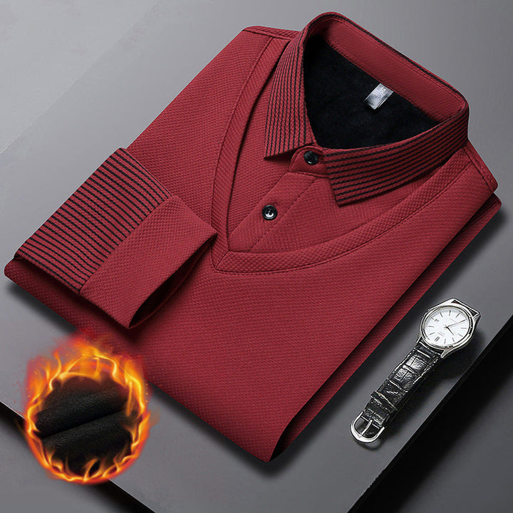 Ethan | Chemise à col rayé – ensemble 2 pièces coton confortable