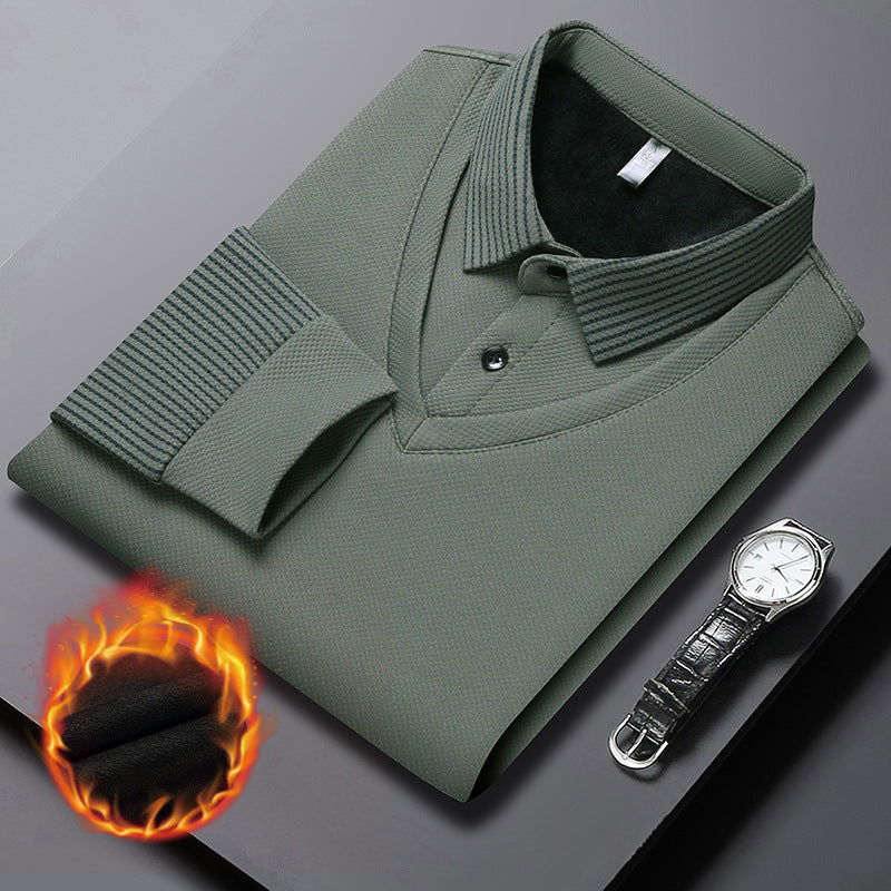 Ethan | Chemise à col rayé – ensemble 2 pièces coton confortable