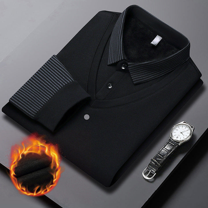 Ethan | Chemise à col rayé – ensemble 2 pièces coton confortable