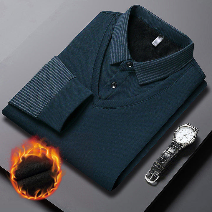 Ethan | Chemise à col rayé – ensemble 2 pièces coton confortable