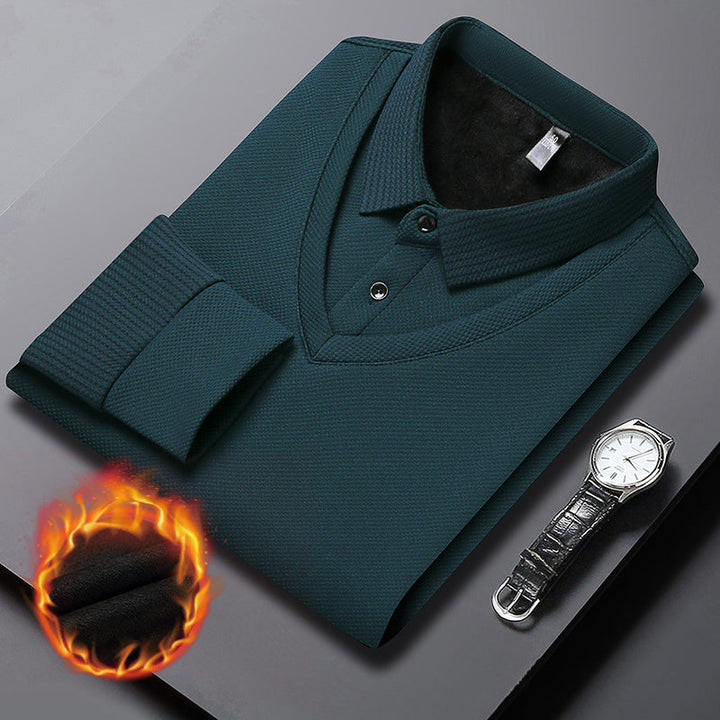 Ethan | Chemise à col rayé – ensemble 2 pièces coton confortable