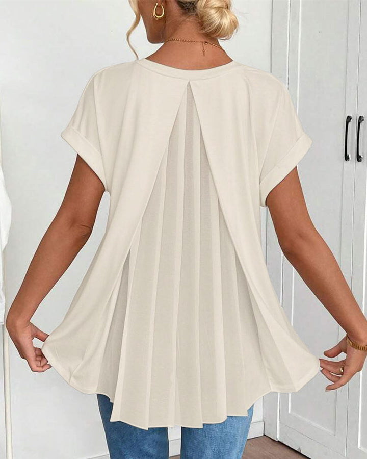 T-Shirt À Manches Courtes Uni Patchwork