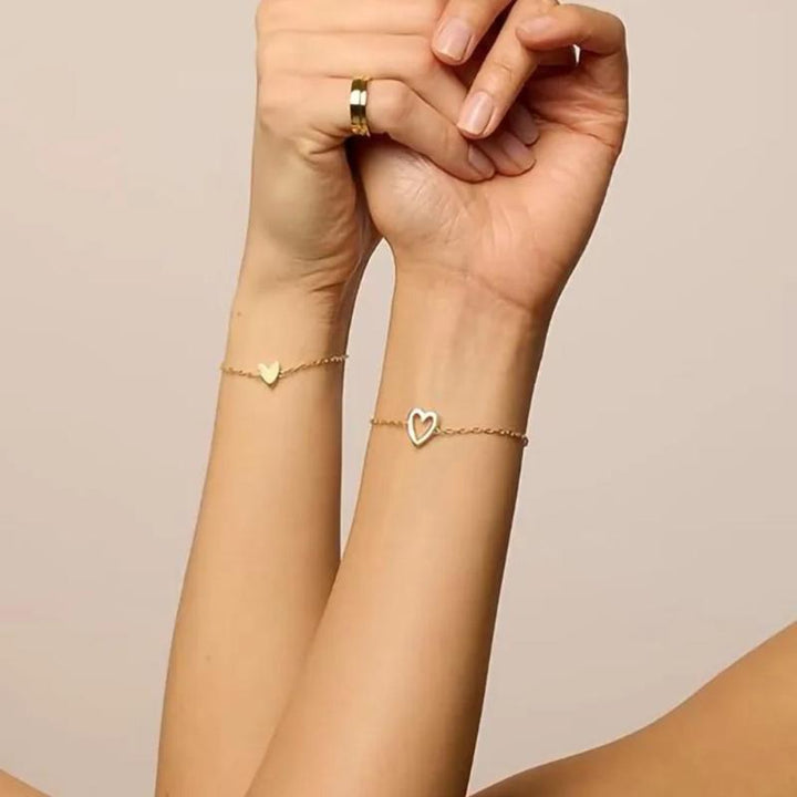 Anne | Bracelet cœurs assortis