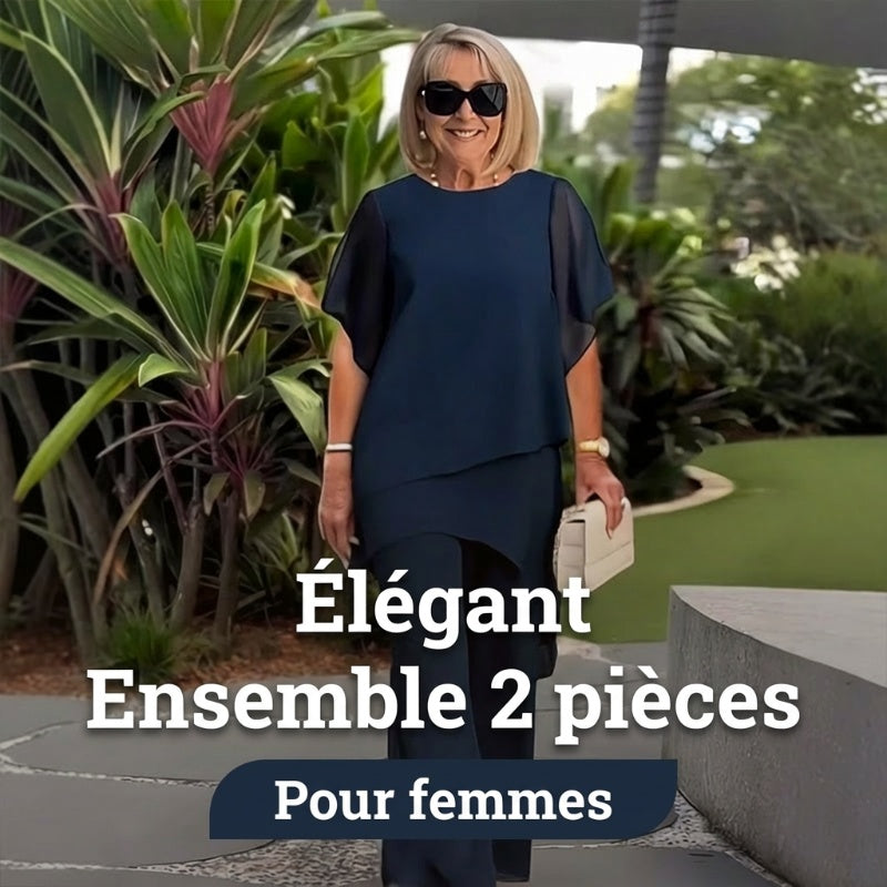 Ensemble femme : top asymétrique & pantalon large